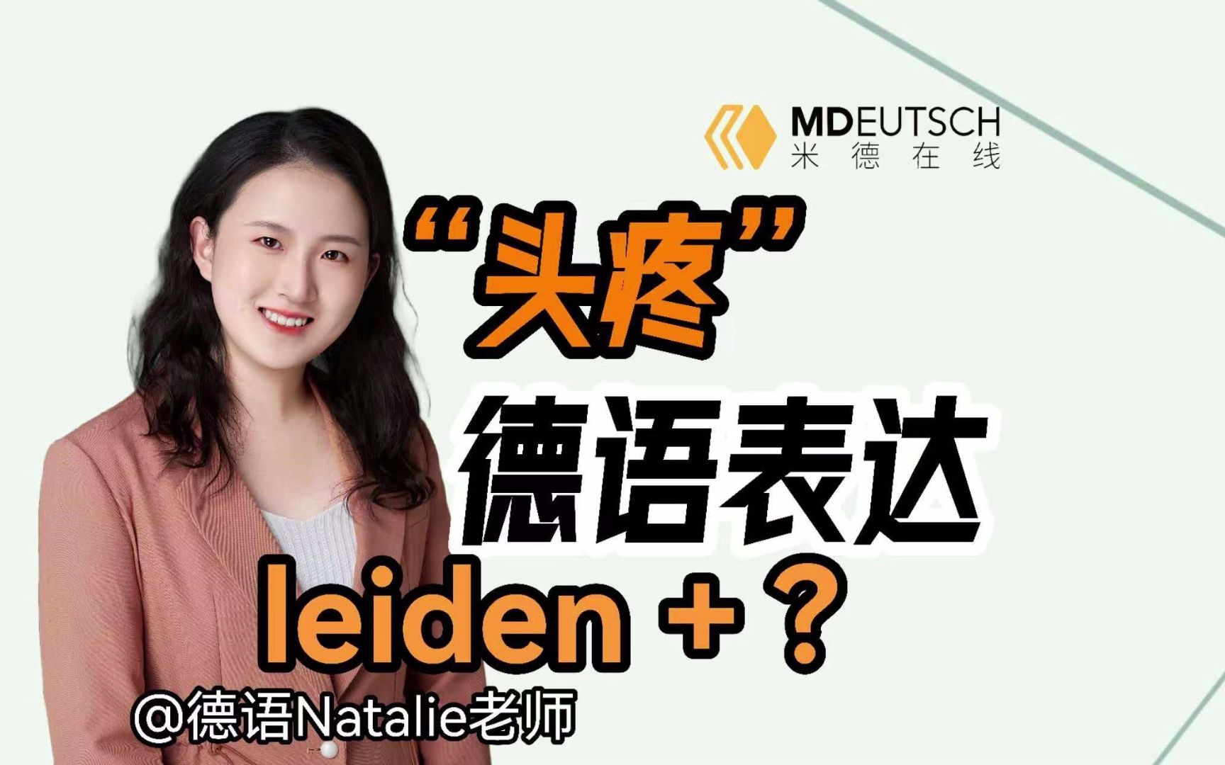 德语表达 “头疼” leiden+?哔哩哔哩bilibili