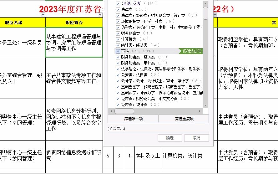 江苏23年招录公务员省级机关职位表,222名哔哩哔哩bilibili