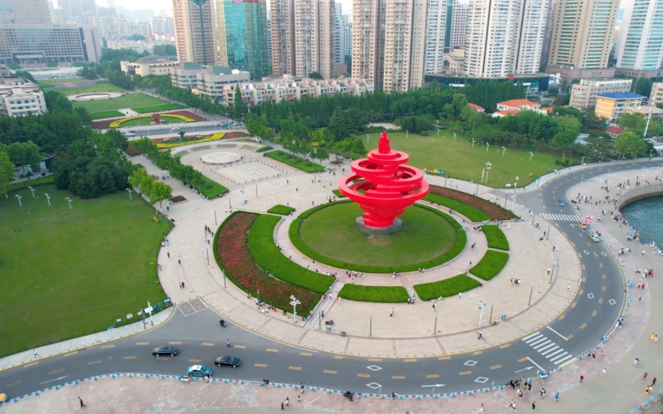 魅力胶东第三集:航拍青岛五四广场