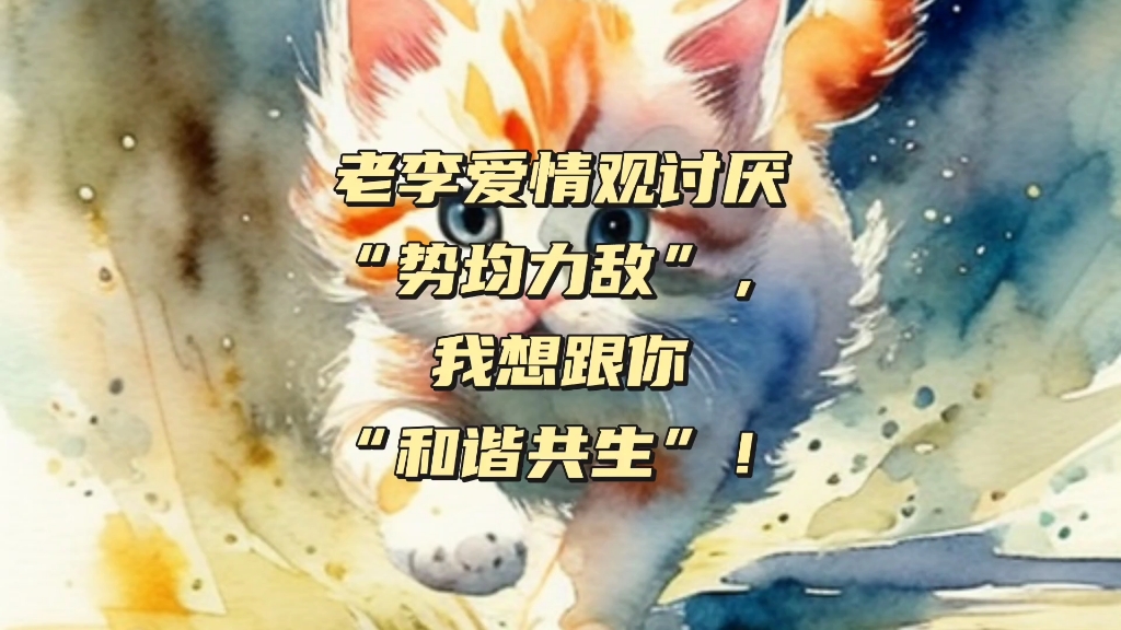 老李爱情观讨厌"势均力敌",我想跟你"和谐共生"!#情感#情绪#恋爱