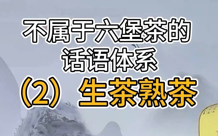 不属于六堡茶的话语体系(2)生茶熟茶哔哩哔哩bilibili