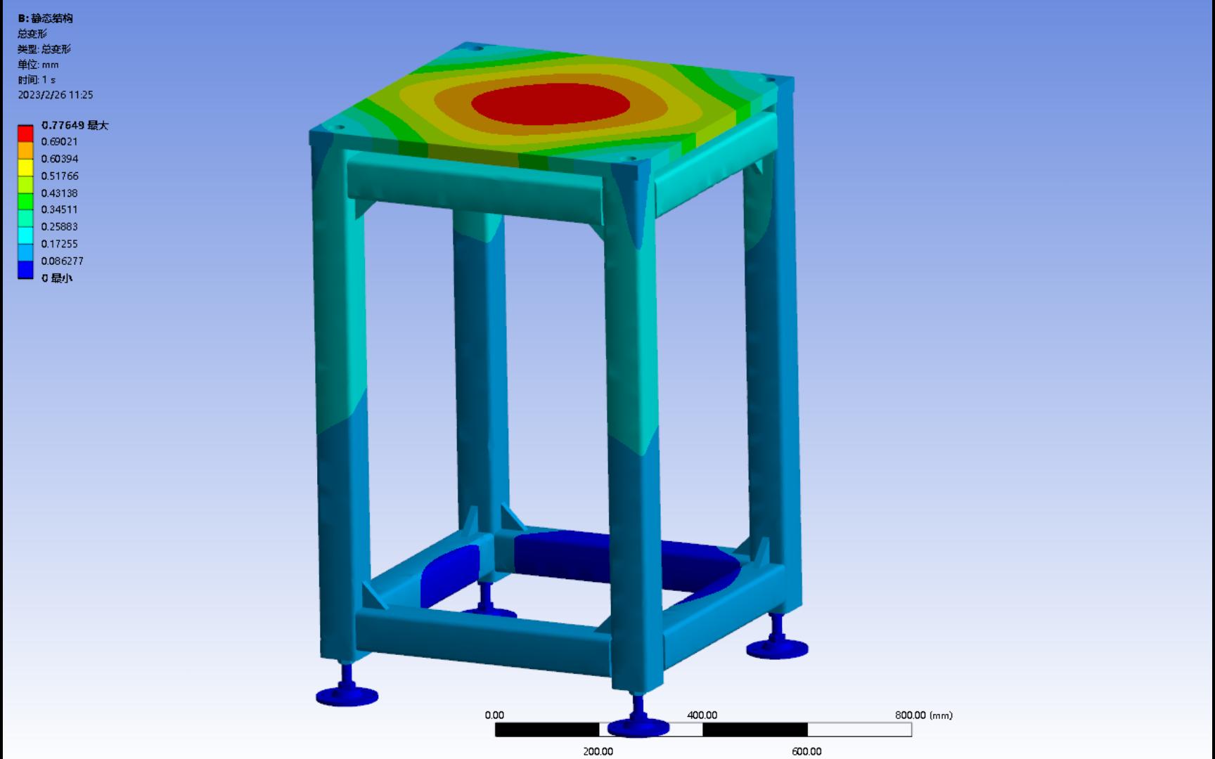 [图]ansys workbench 焊接机架有限元静态结构分析