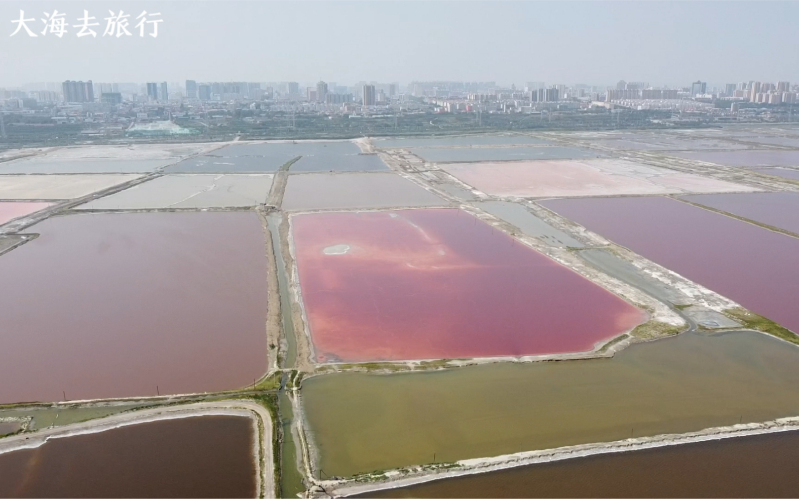 运城的七彩盐湖,湖水含盐量非常高,人可以漂浮不会沉下去!哔哩哔哩bilibili