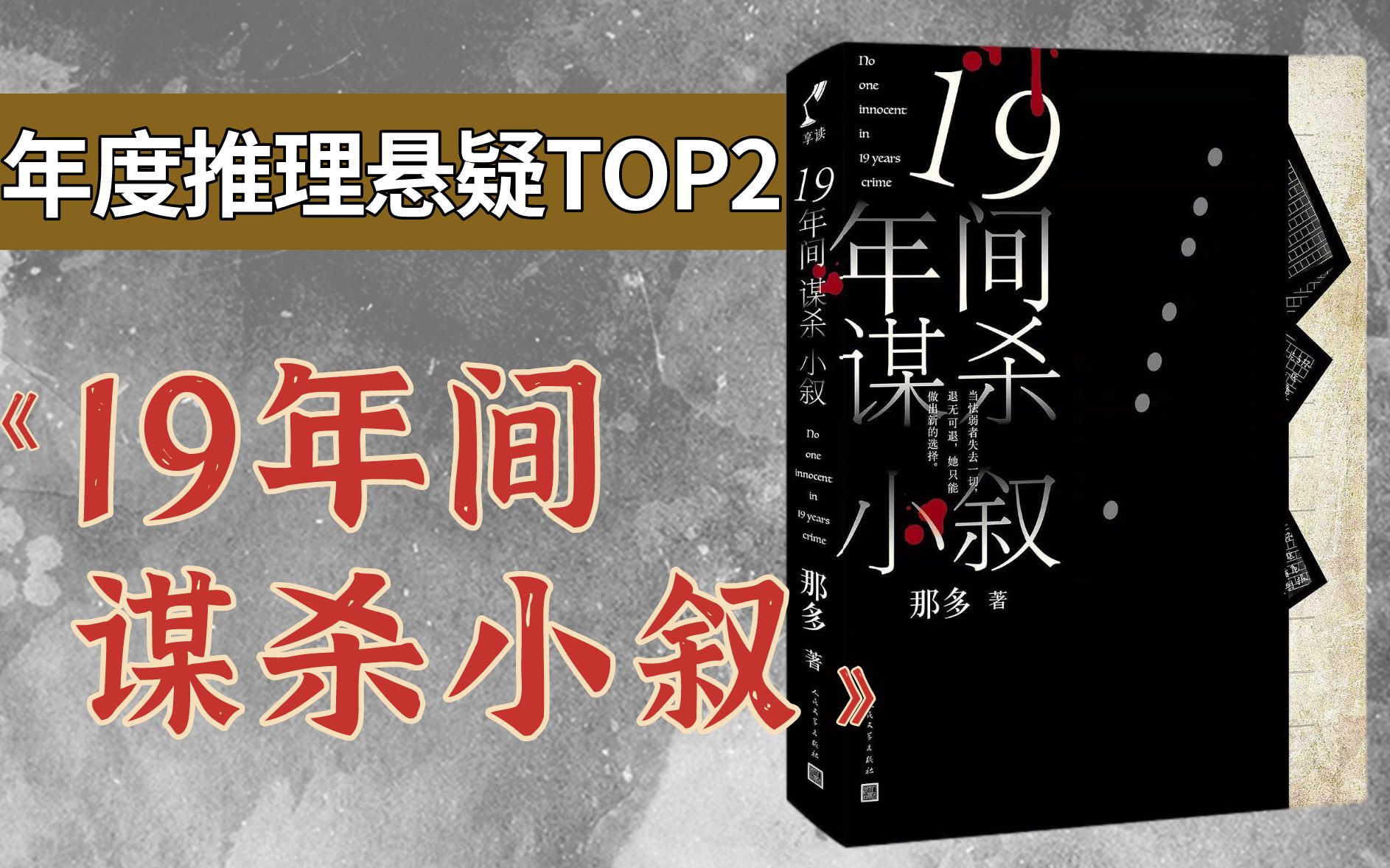 国产犯罪小说的扛鼎之作?!年度推理悬疑TOP2《19年间谋杀小叙》哔哩哔哩bilibili