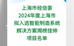 【上海市经信委】:2024年度上海市关于拟入选智能制造系统解决方案揭榜挂帅项目名单哔哩哔哩bilibili