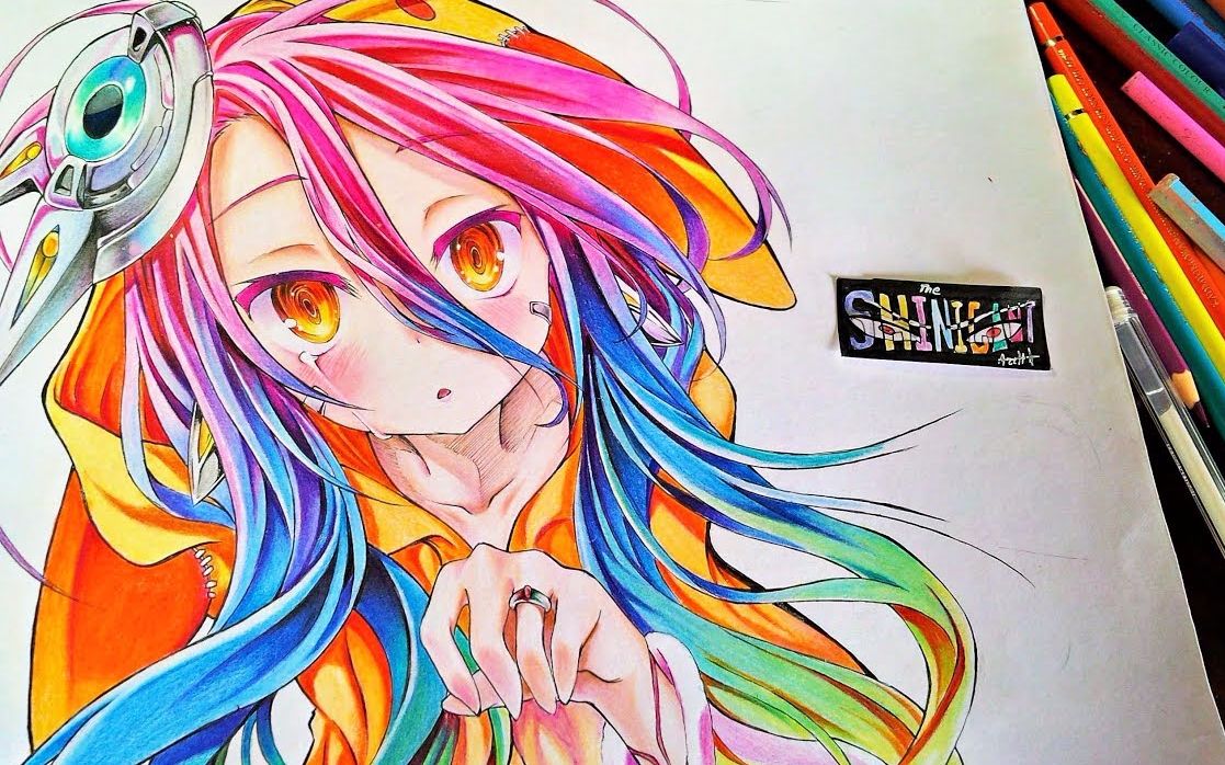 【游戏人生剧场】彩铅绘制过程;休比·爱の契约 -no game no life