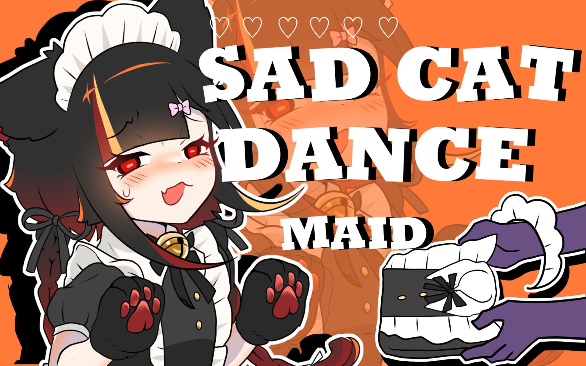 [图]稍微有点涩的女仆猫猫？🎃maid sad cat dance🎃|四时pumpkin女仆南瓜猫猫舞-横版