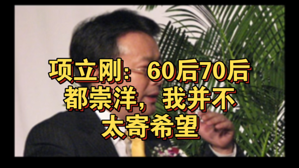 项立刚:60后70后都崇洋,我并不太寄希望哔哩哔哩bilibili