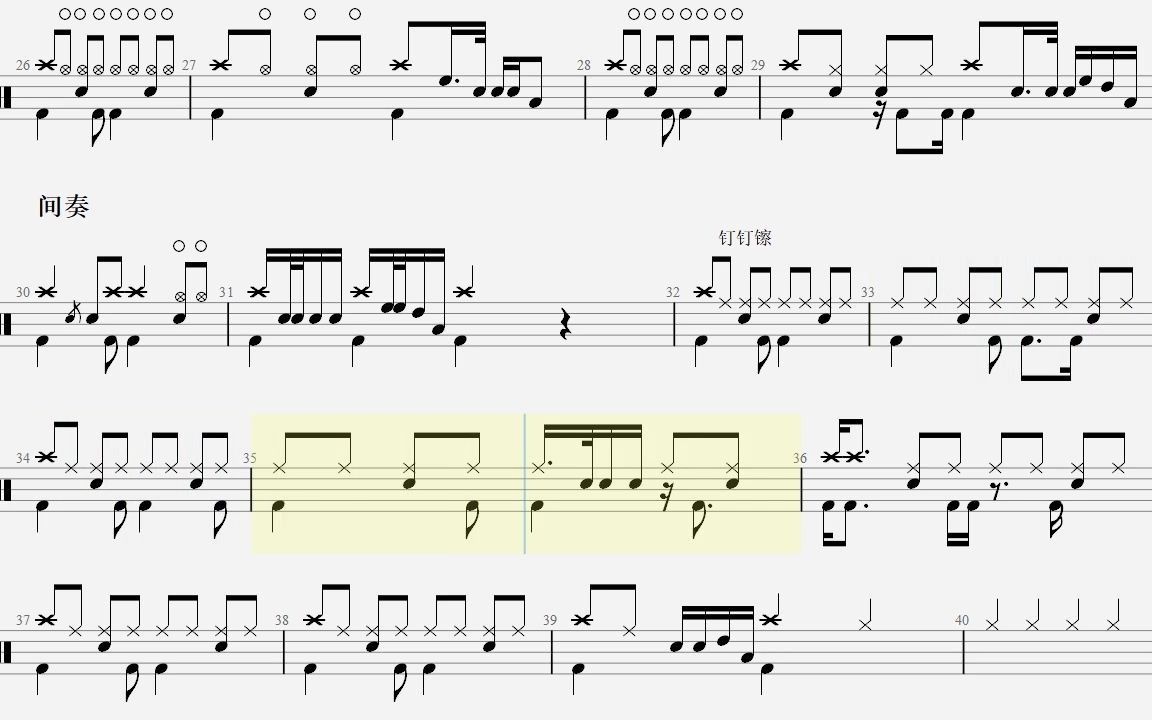 【乐手网】伍佰-泪桥架子鼓(动态鼓谱)-演示