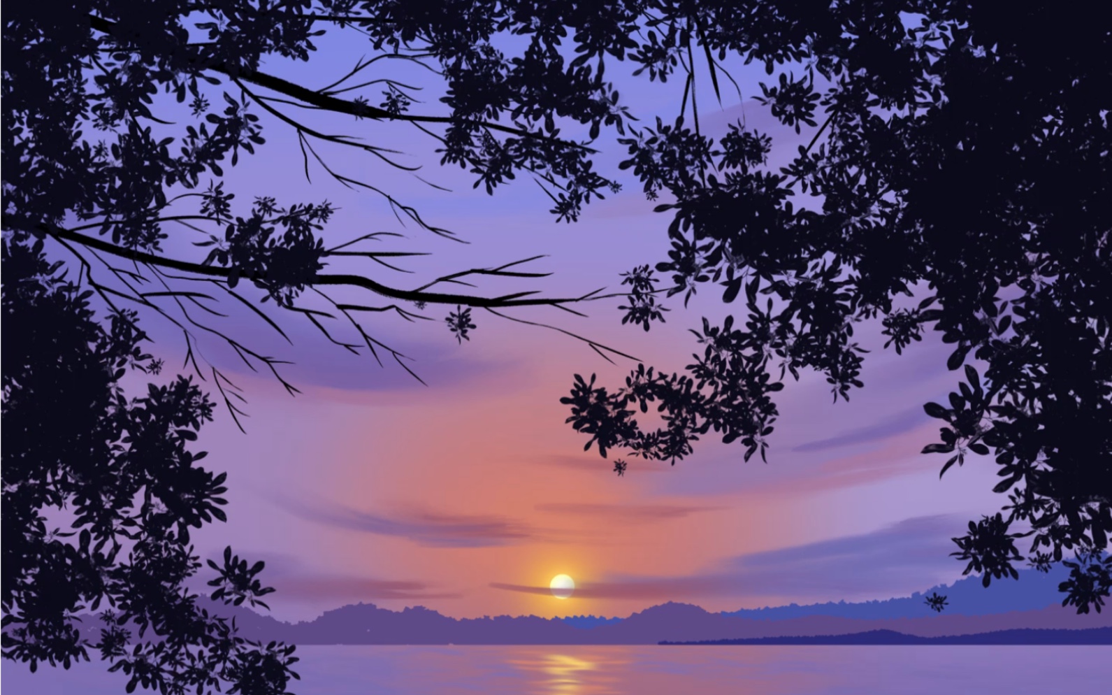 【ipad绘画】紫色晚霞