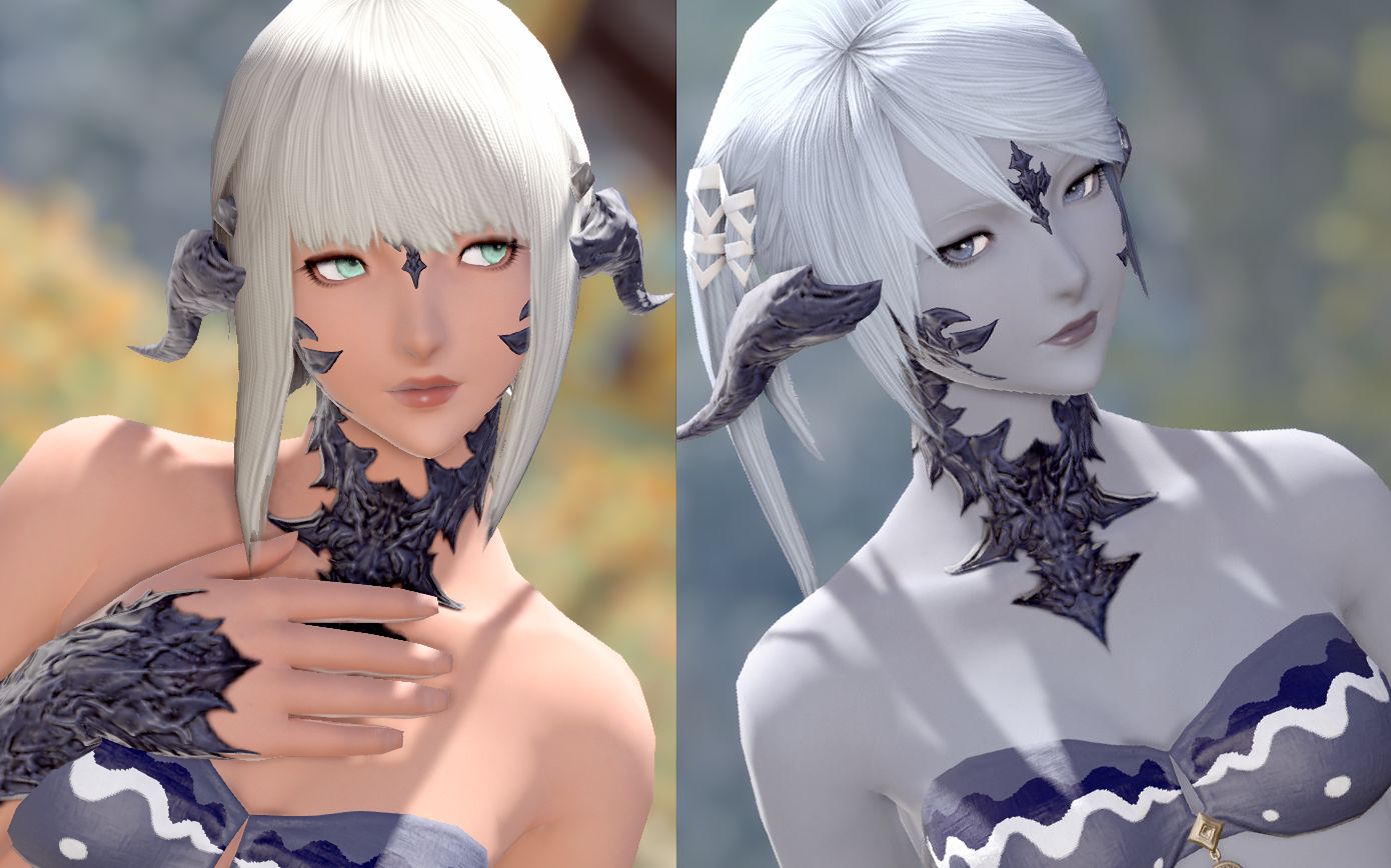 【FF14】龙娘冷门肤色鉴赏 日烧皮/灰皮FF14