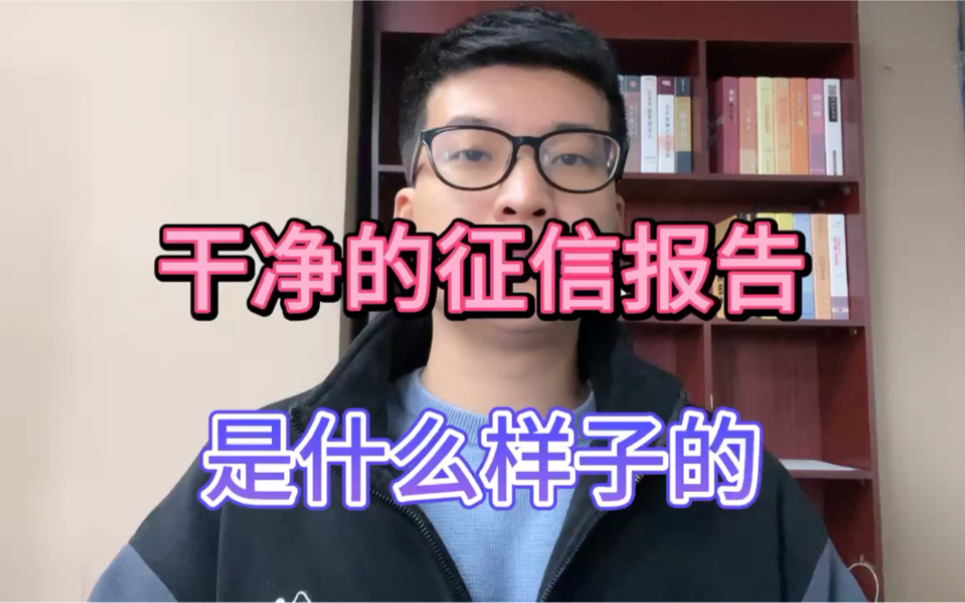 干净的征信报告,是什么样子的?哔哩哔哩bilibili