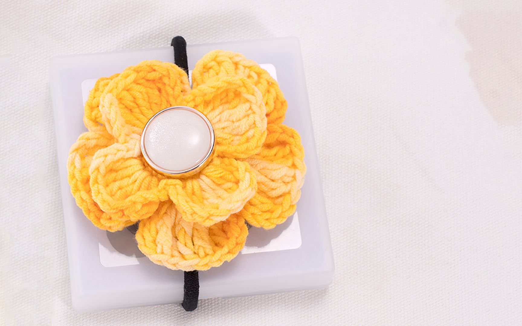 秋色渐深毛线段染钩针发圈手工教程