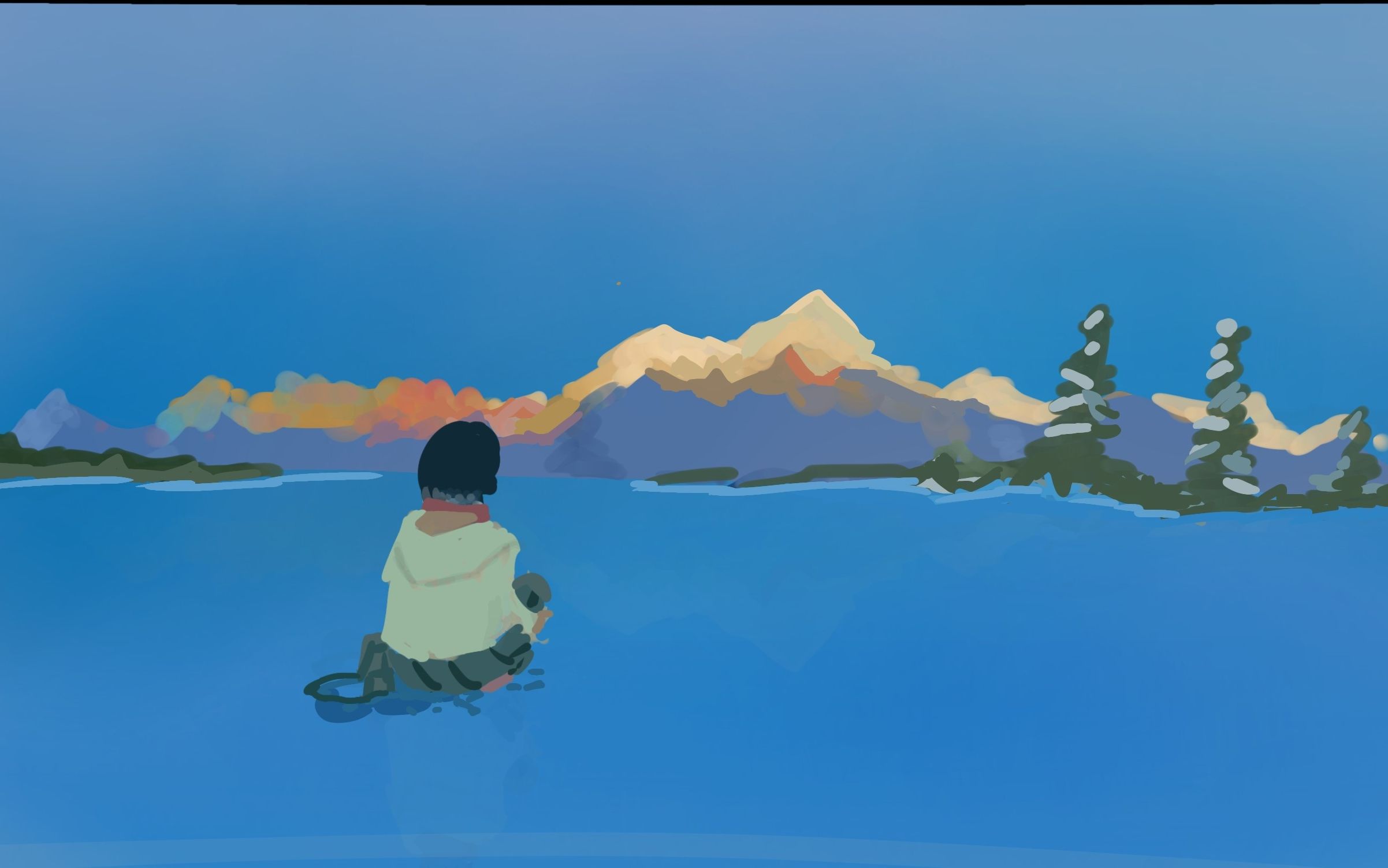 【绘画过程|三星平板|ibispaint】忧郁的蓝