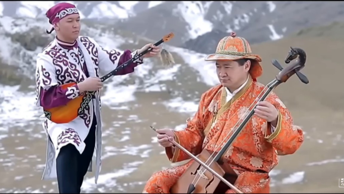 蒙古歌曲  Kazakh and Mongolian musical instruments' duet哔哩哔哩bilibili