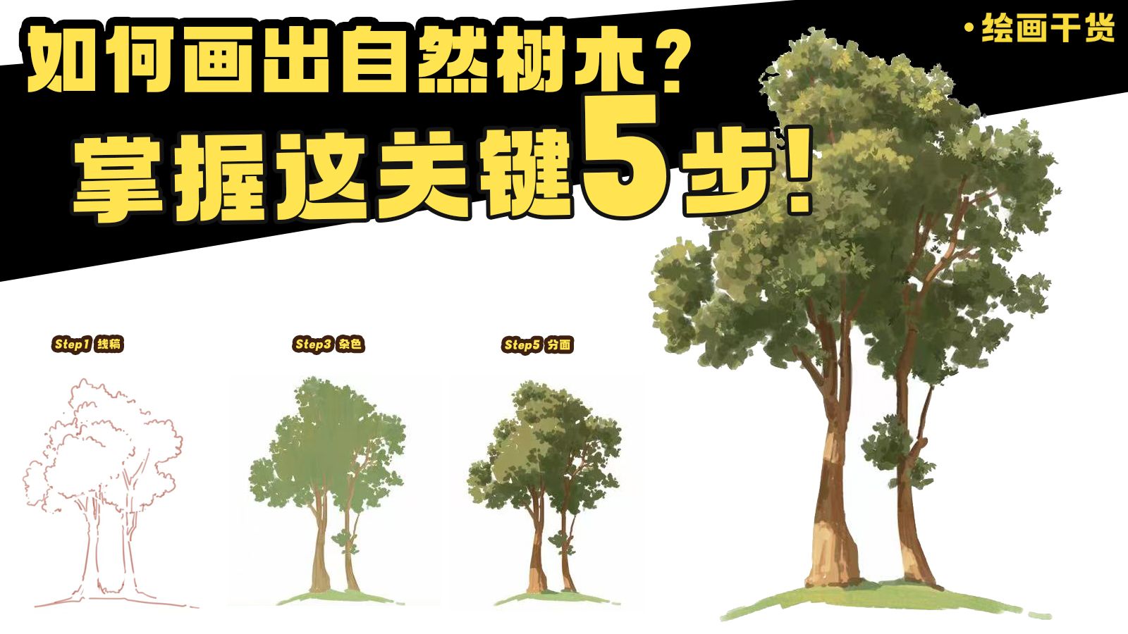 【绘画教程】画树真的不难！掌握这关键5步轻松get!