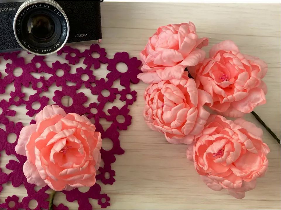 【Khadija Creative corner】芍药丝带花制作教程 DIY Peony flowers from satin ribbon哔哩哔哩bilibili