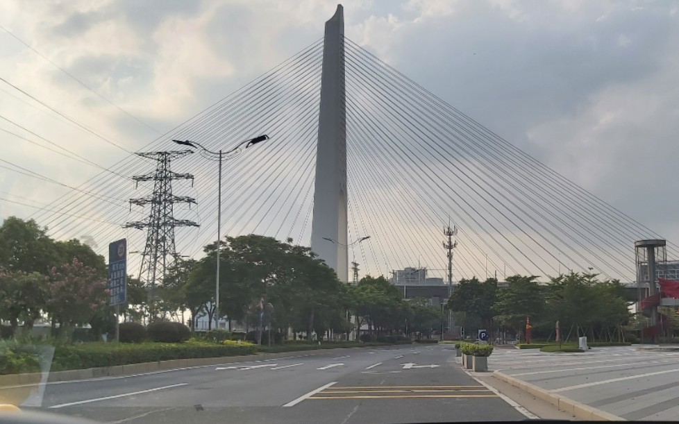 南海有轨1号线东平水道特大桥拍车