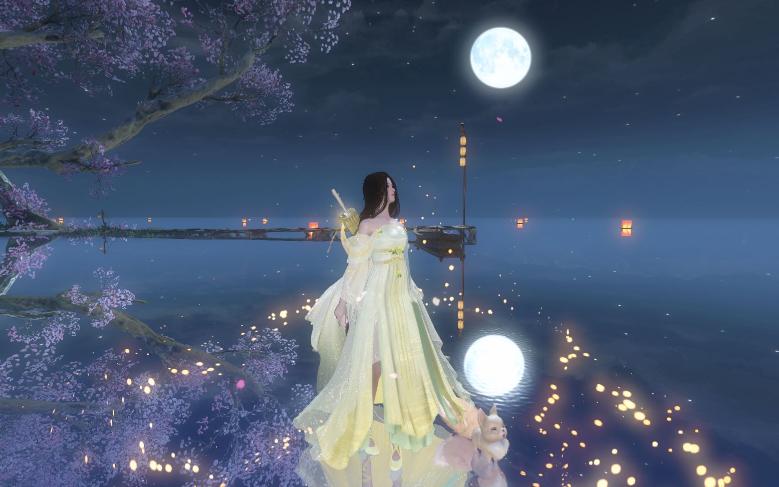 逆水寒镜湖中秋烟花(背景音乐 :雨霖铃)_哔哩哔哩_bilibili