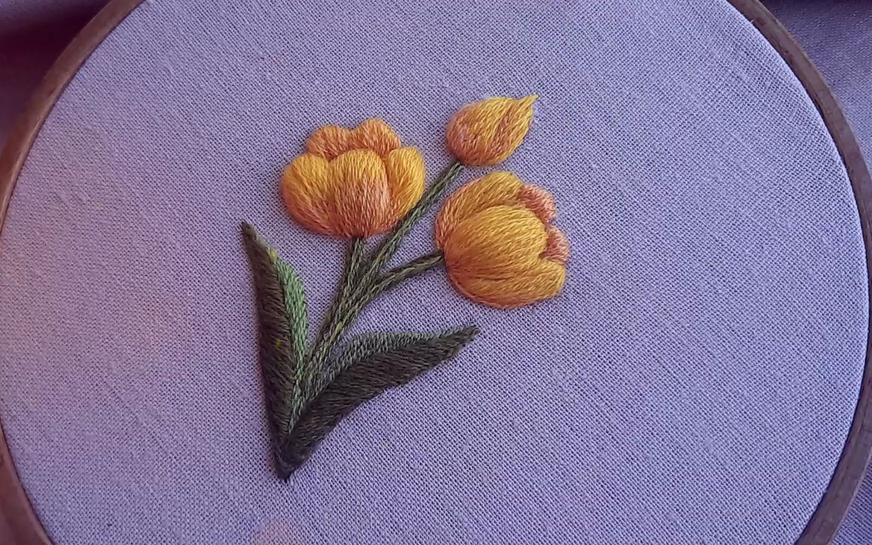 【 malina gm embroidery】立体黄色郁金香刺绣教程