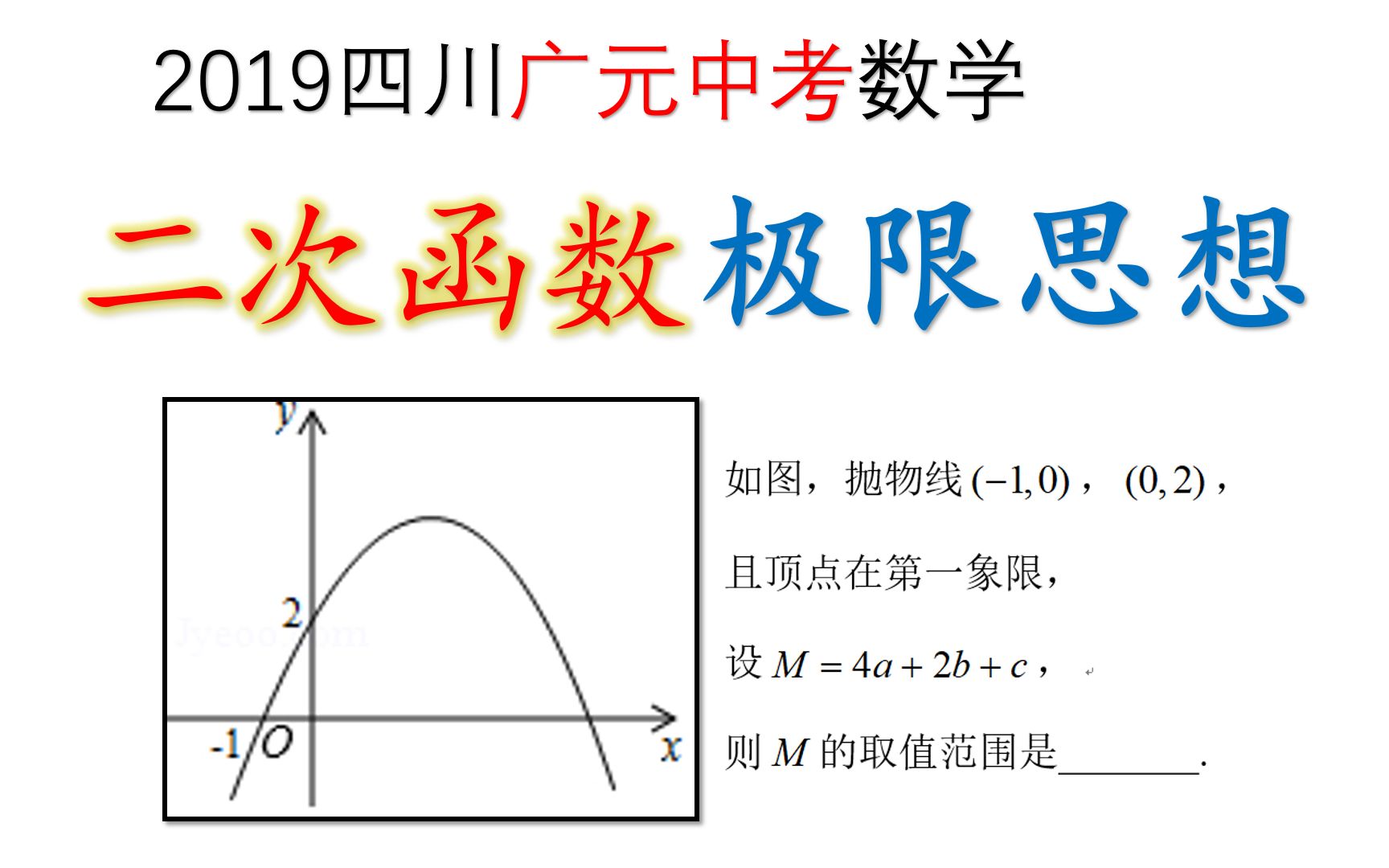 [图][中考数学]二次函数图像性质，极限思想，秒出答案