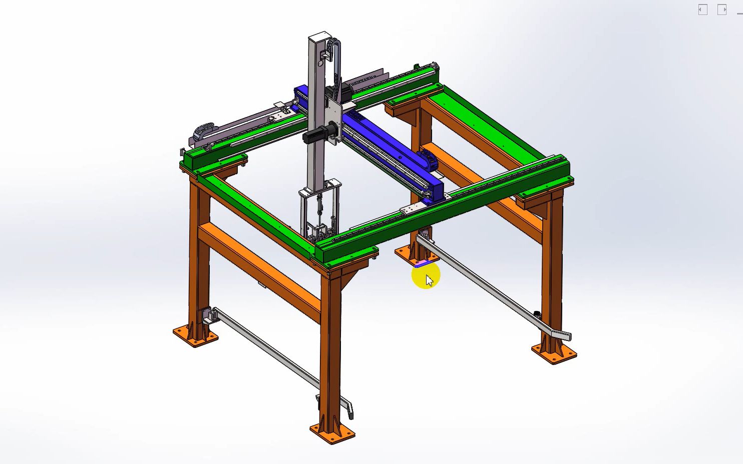 桁架三轴取料机械手设计,机架如何调平,整体设备设计