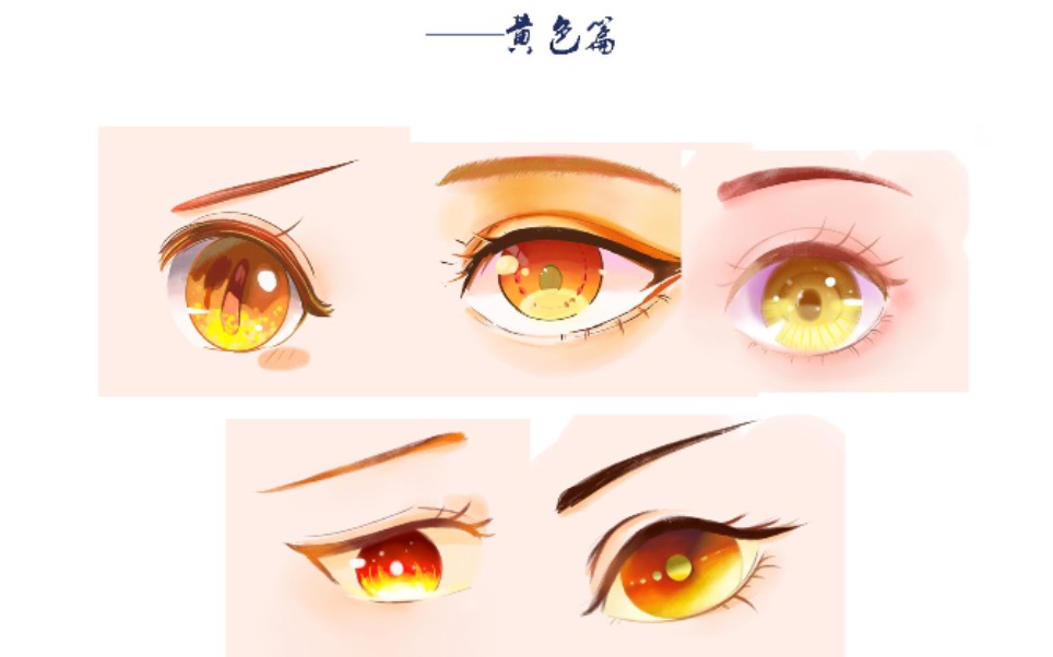 活动作品板绘眼睛黄色动漫漫画眼睛正面教程