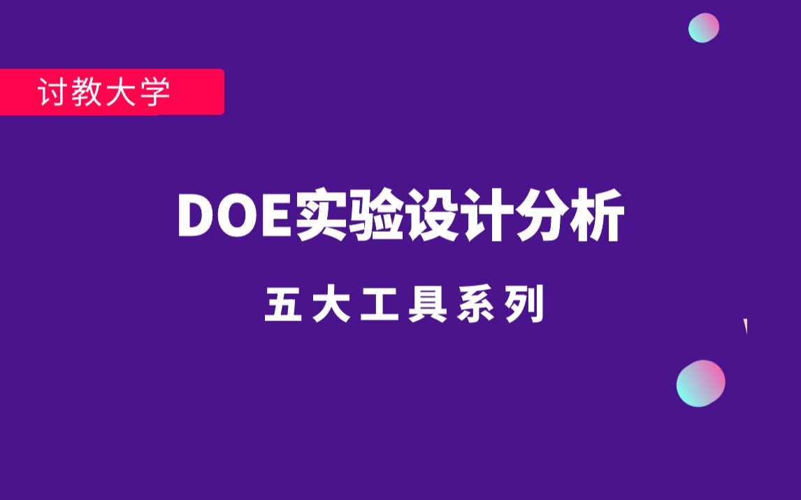 【专栏】【第一讲】DOE实验设计基础哔哩哔哩bilibili