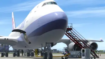 见一次少一次的四发宽体飞机。P3D模拟飞行华航747货机。