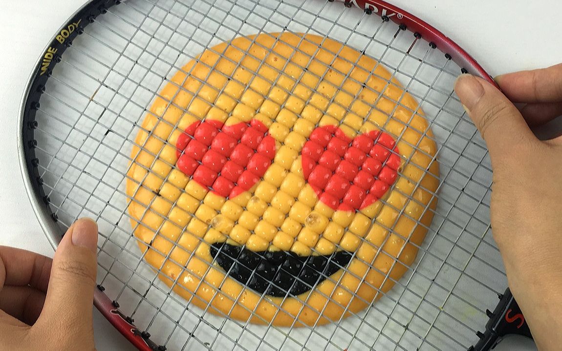 羽毛球拍玩表情网格泥,有详细的做法教程哦_哔哩哔哩_bilibili