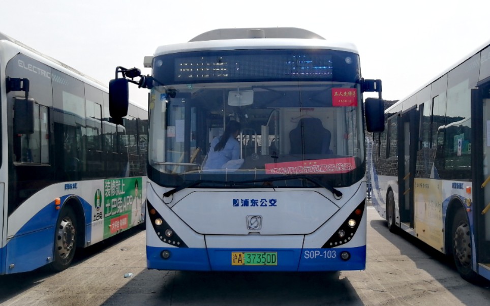 (浦东南汇)上海周南线公交车终点站雪野二路世博大道离站(雪野二路