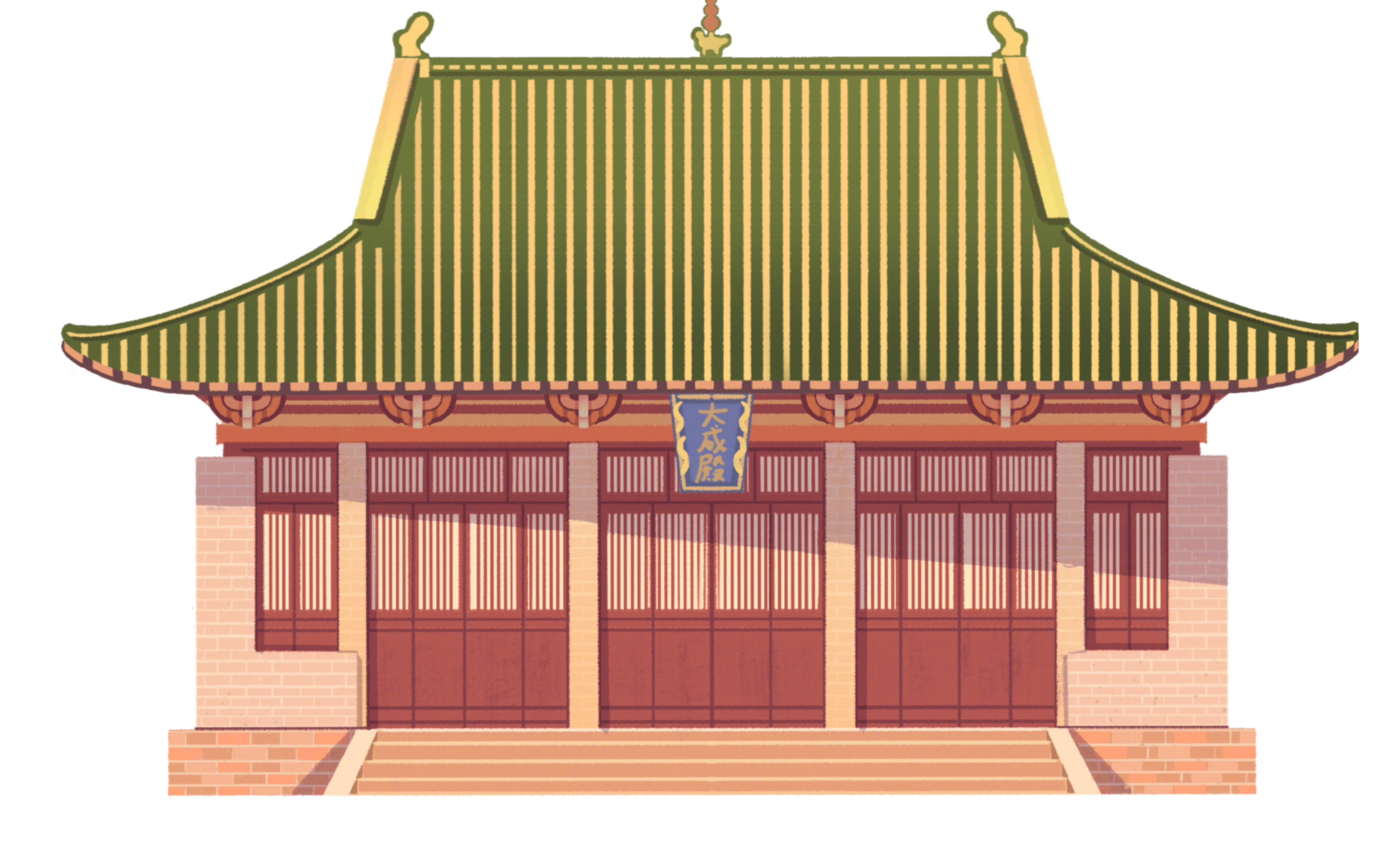 【插画】国风建筑绘画练习过程