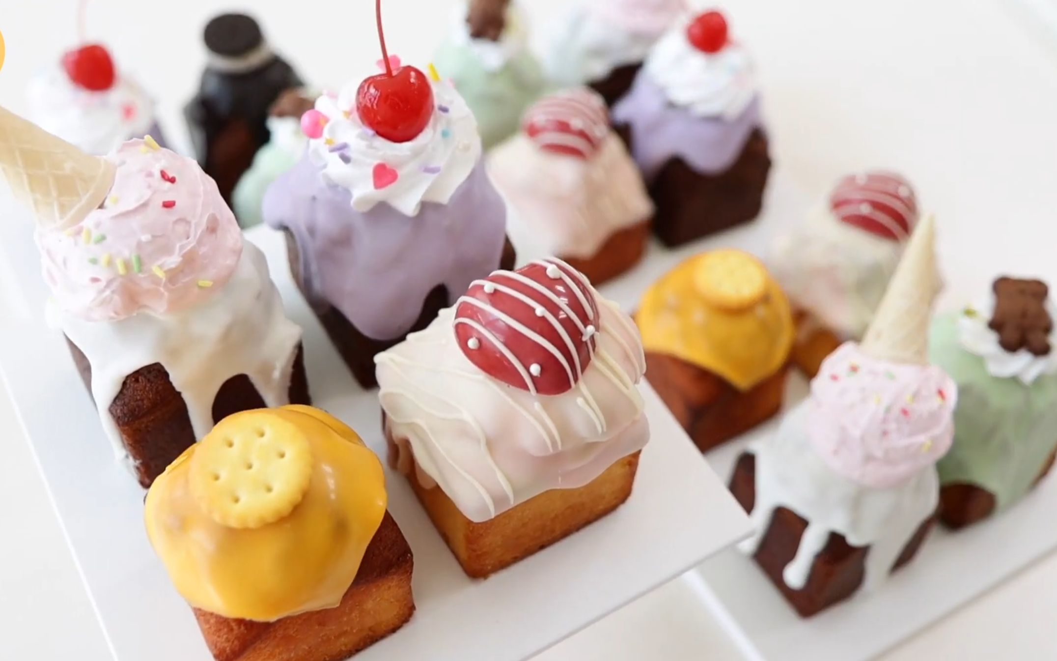 07在家自制超治愈方块小蛋糕,做甜品什么的最减压了!