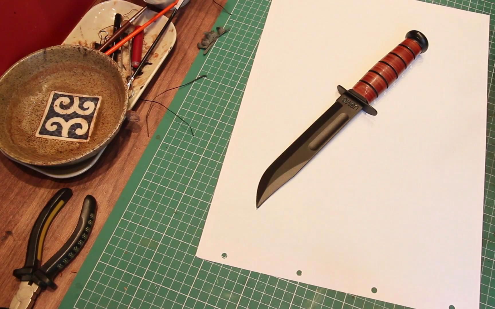 设计制作一款卡巴刀刀鞘(1) designing and making a ka-bar sheath