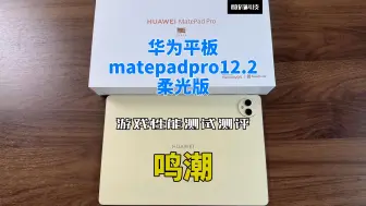 Télécharger la video: 华为matepadpro12.2柔光版游戏性能测试测评：鸣潮