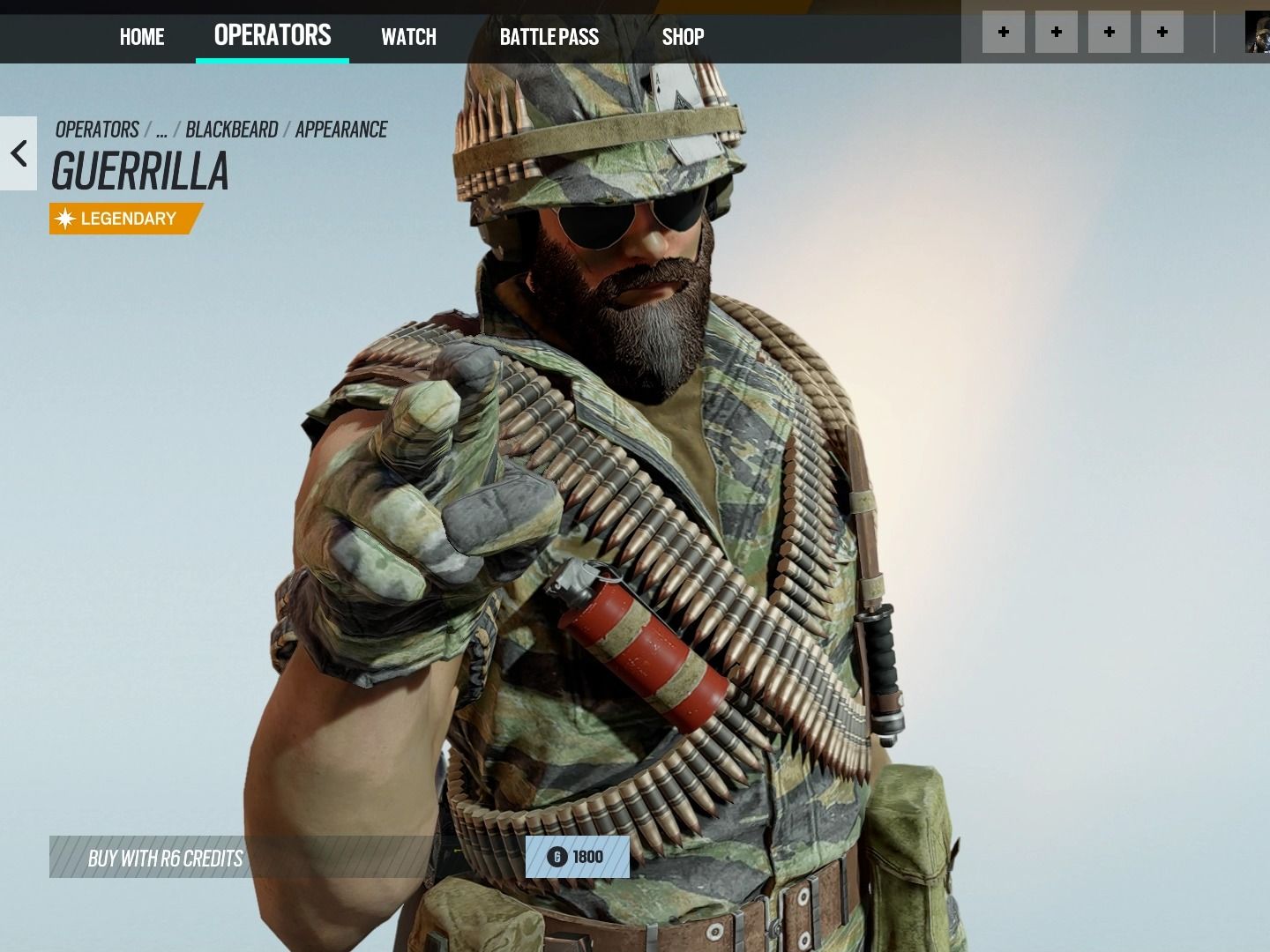 彩虹六号 进攻方干员 菁英(精英)动作:黑胡子 a4纸 (blackbeard)