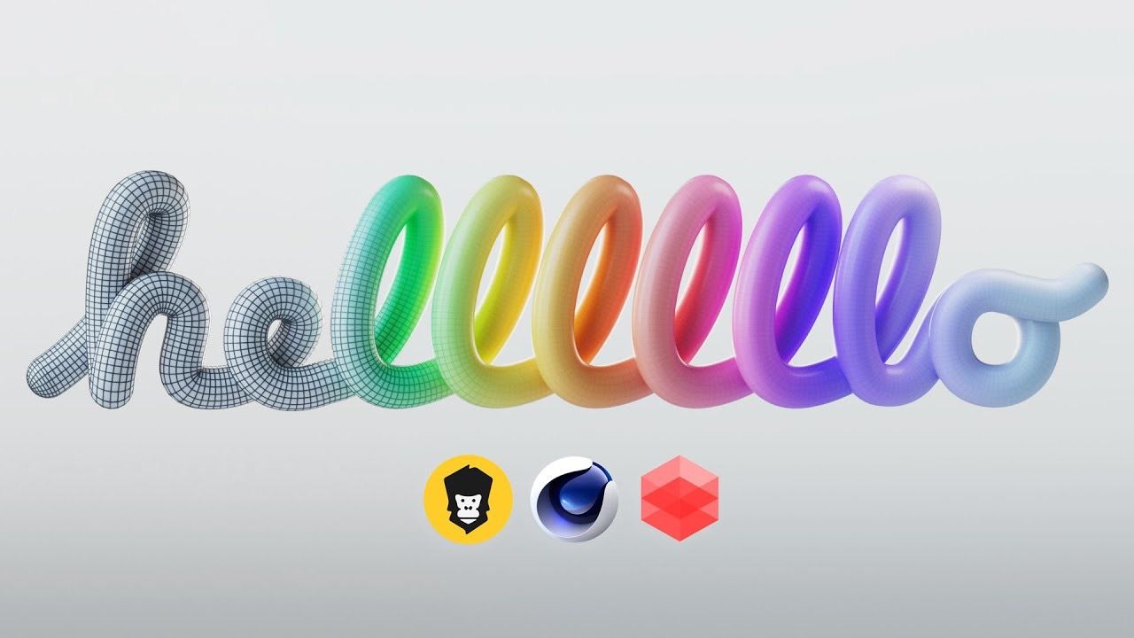 C4D制作 苹果iMac电脑中的 Hello 字体动画(中英文字幕)哔哩哔哩bilibili