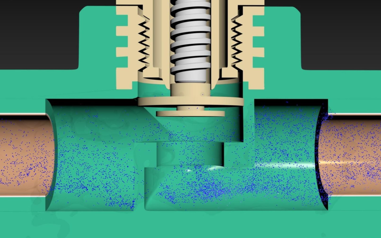 截止阀水流三维动画模拟|暖通|PPR|水流|流体动画|截止阀|热熔哔哩哔哩bilibili