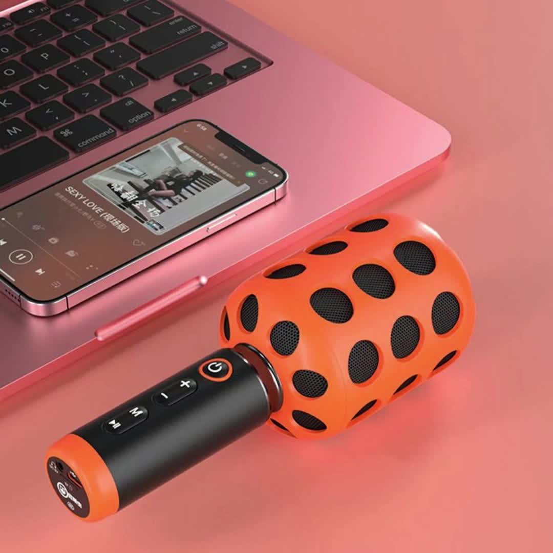 屁颠虫x8自带音响话筒音箱一体麦克风内置声卡蓝牙手持无线k歌宝3040