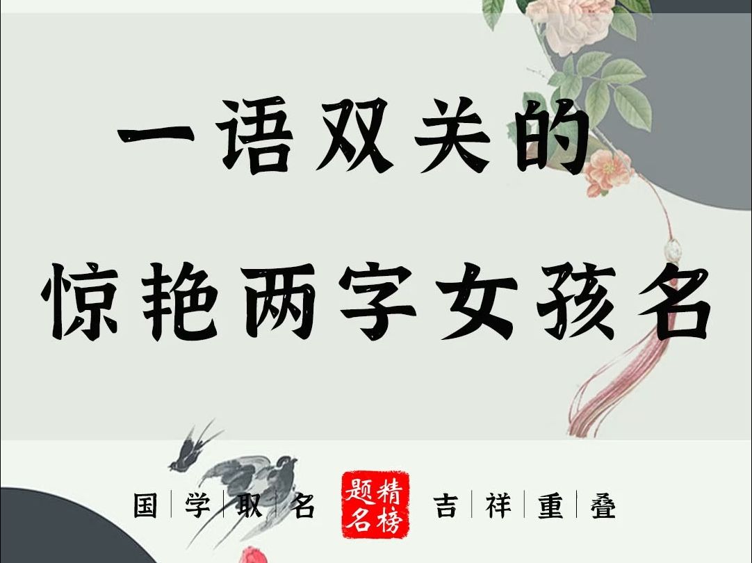 一语双关的惊艳两字女孩名哔哩哔哩bilibili