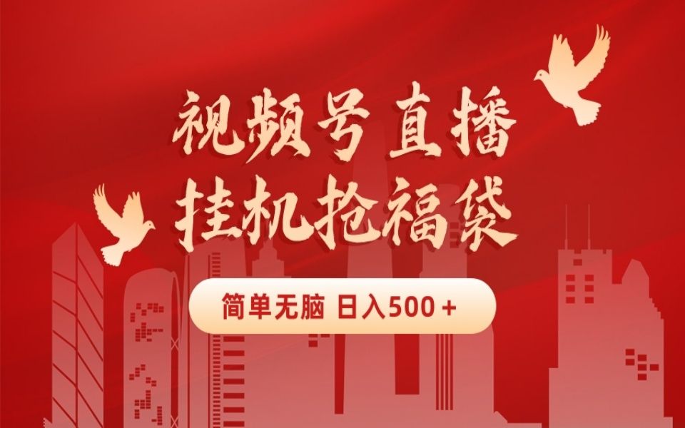 最新视频号直播挂机抢福袋项目,简单无脑,批量产出实物,轻松日入500