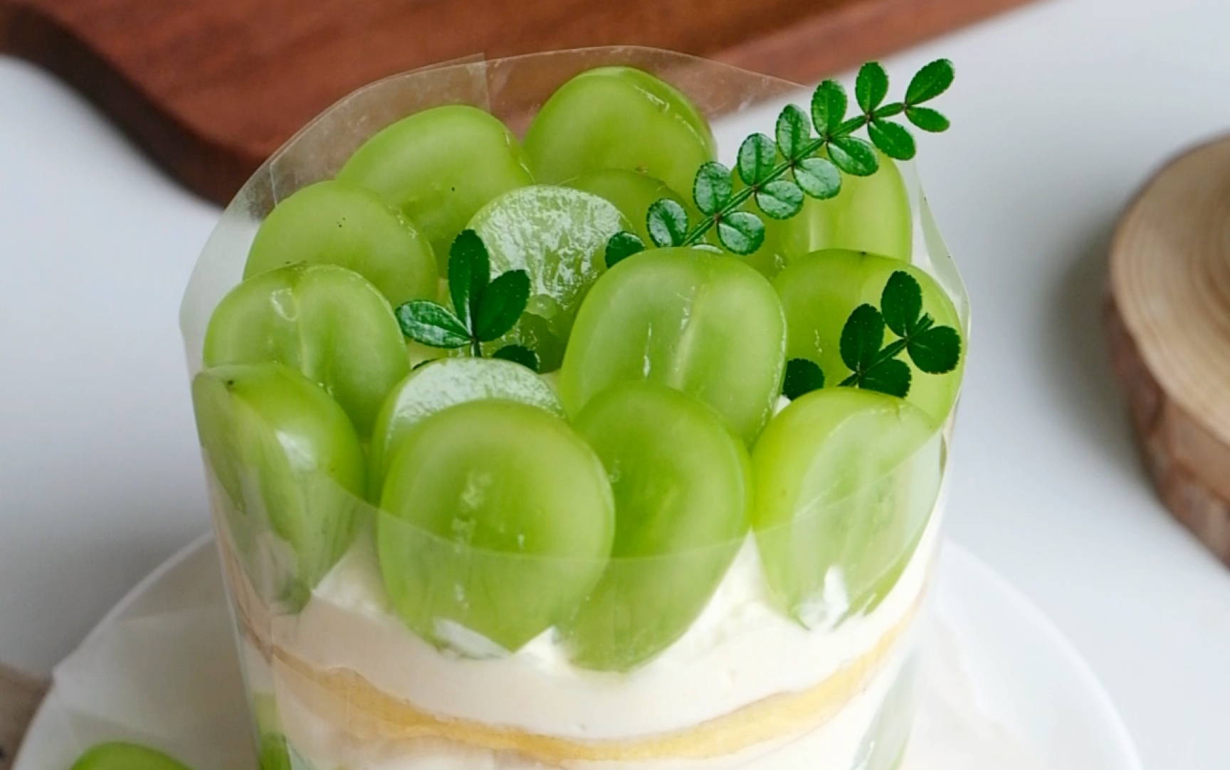 青提蛋糕,不仅好看还好吃的小蛋糕,甜品店爆款,在家也能做哟.