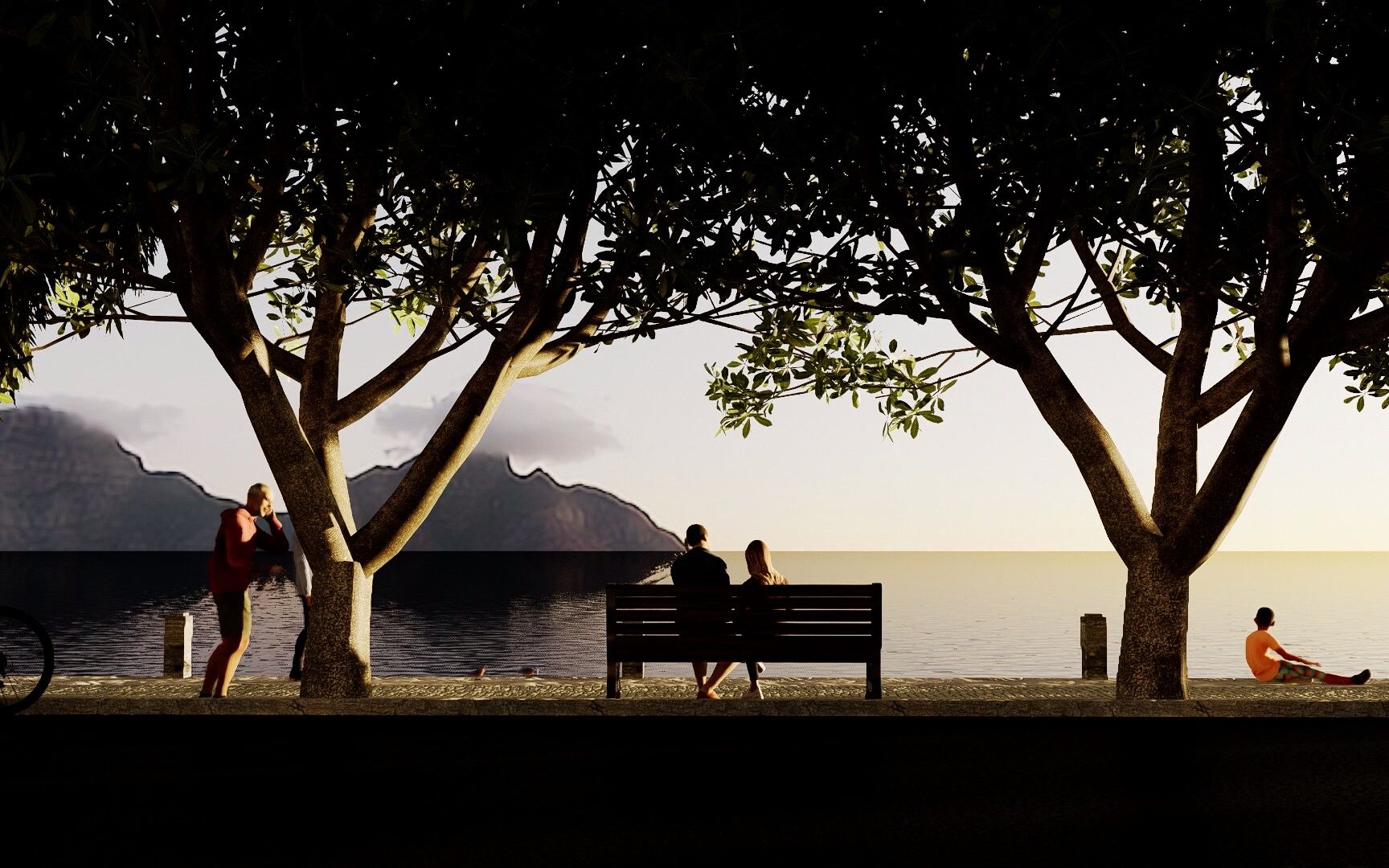 【d5 render】湖边漫步