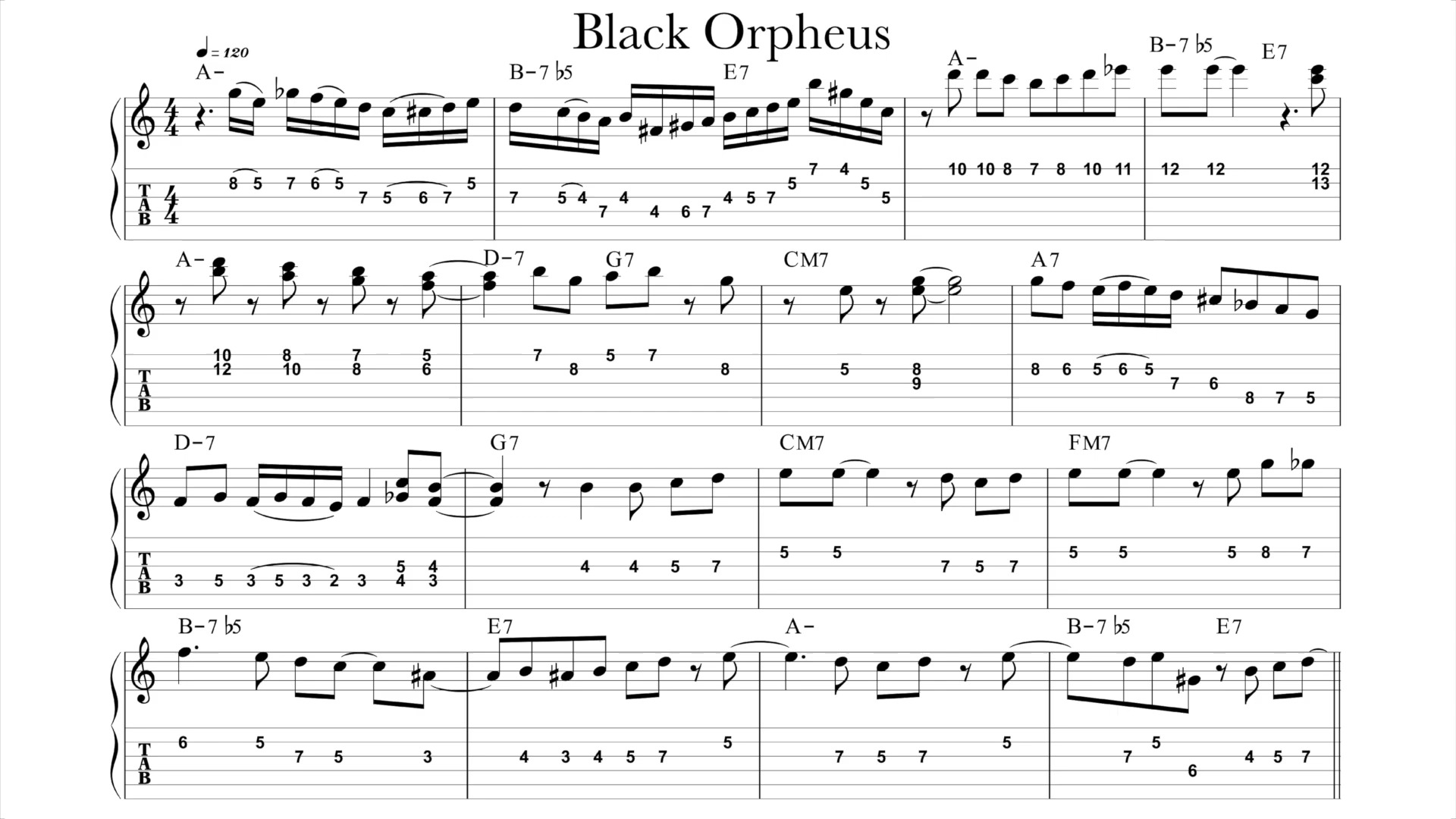 black orpheus 爵士吉他即兴段落演示