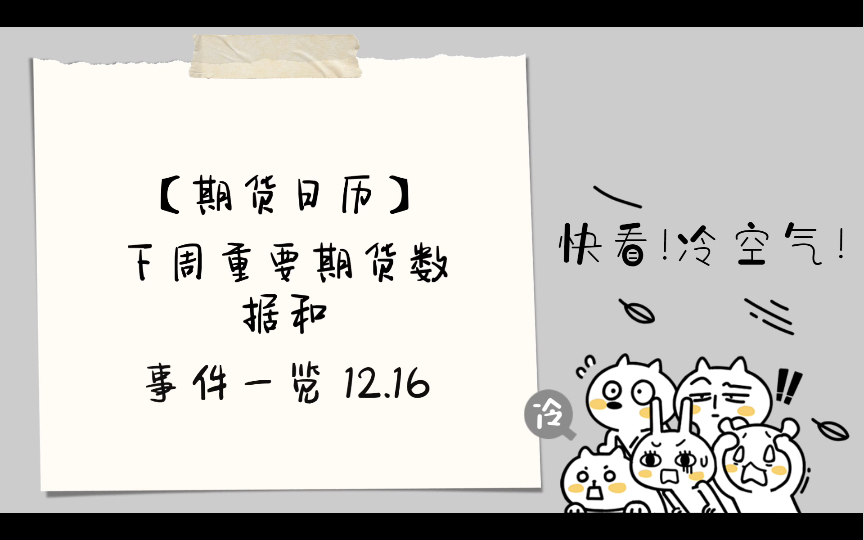 【期货日历】下周重要期货数据和事件一览 12.16哔哩哔哩bilibili