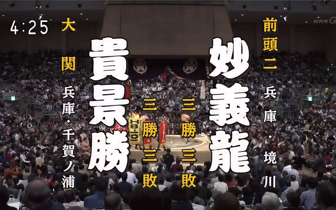 大相扑2019年11月【7日目】贵景胜光信 vs 妙义龙泰成