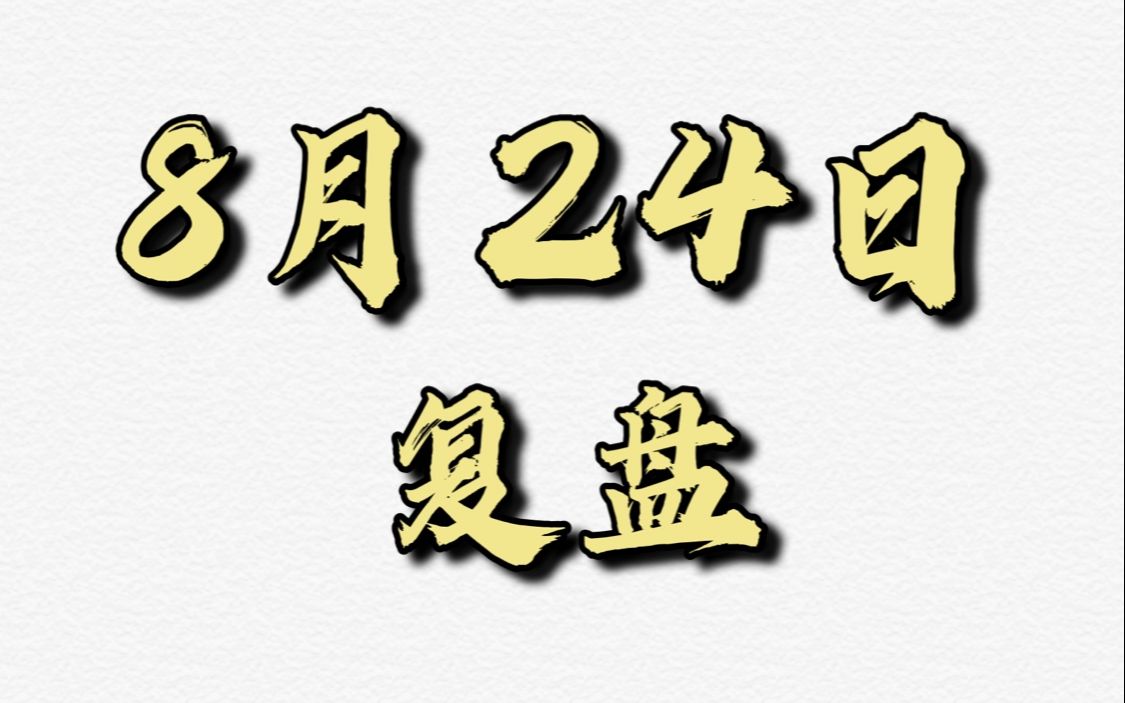 8月24日复盘