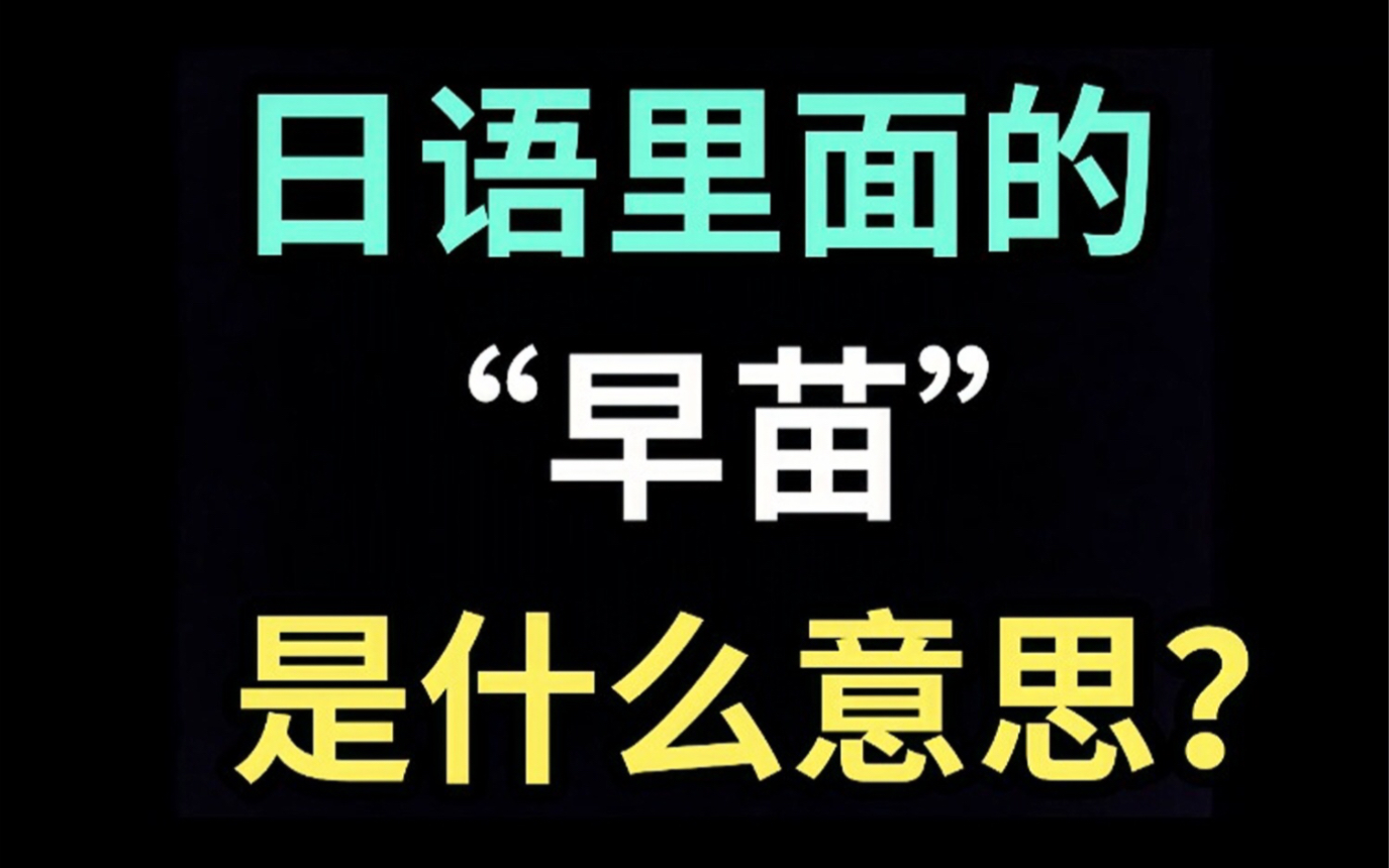 日语里的“早苗”是什么意思?【每天一个生草日语】哔哩哔哩bilibili