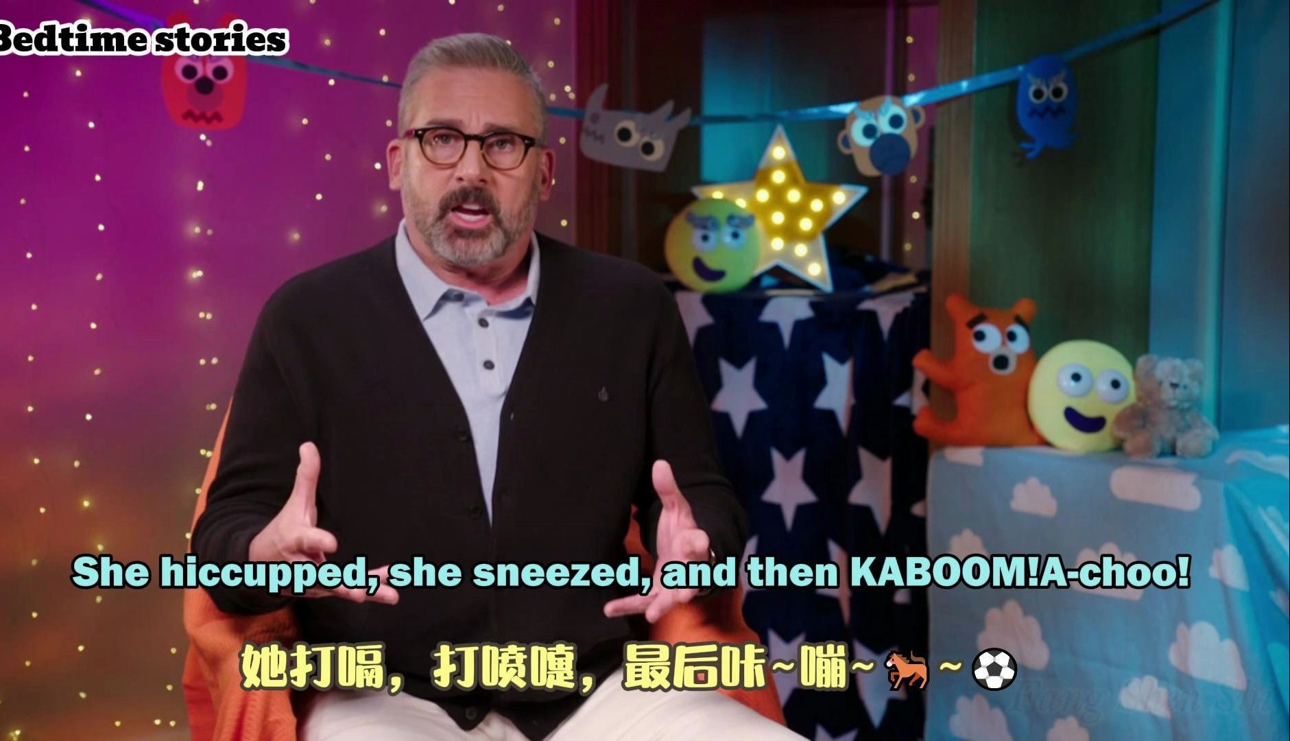 英语晚安故事016-steve carell 《eyebrows of doom》