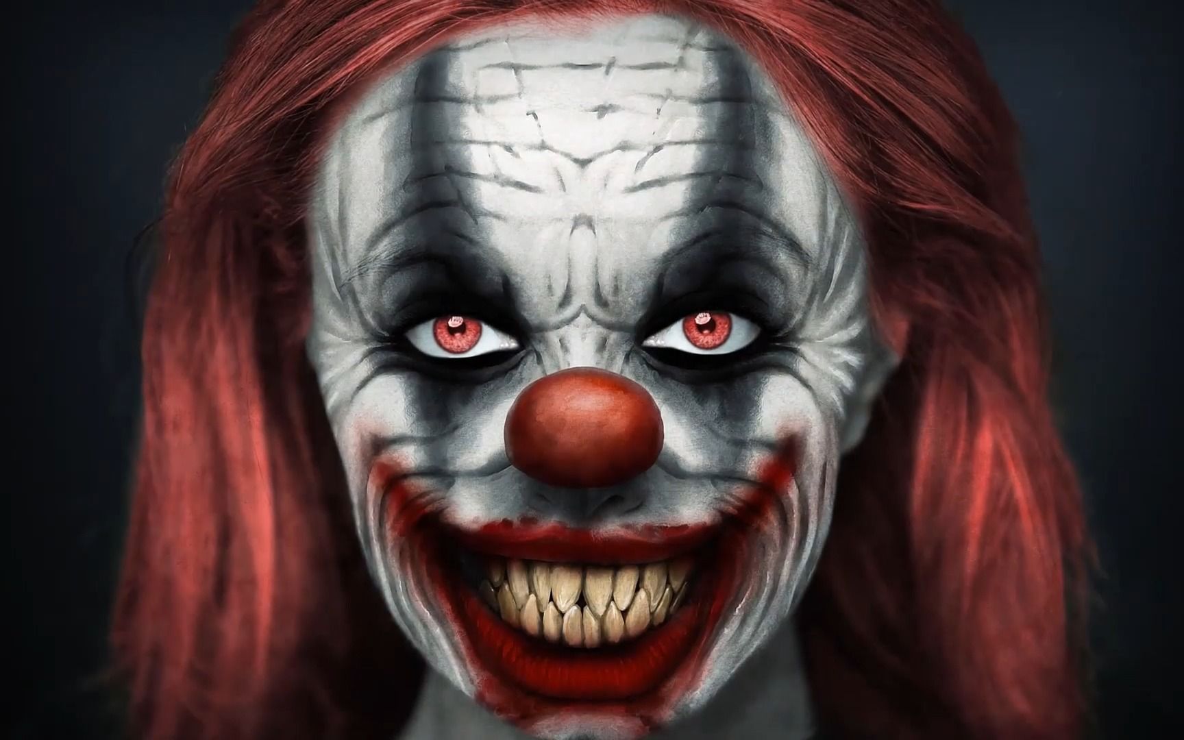 ps做的恐怖小丑面孔